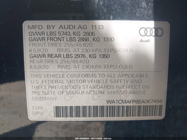 Aukcja sprzedaży 2014 Audi Q5 3.0 Tdi Premium Plus, vin: WA1CMAFP6EA067466, numer aukcji: 45065044