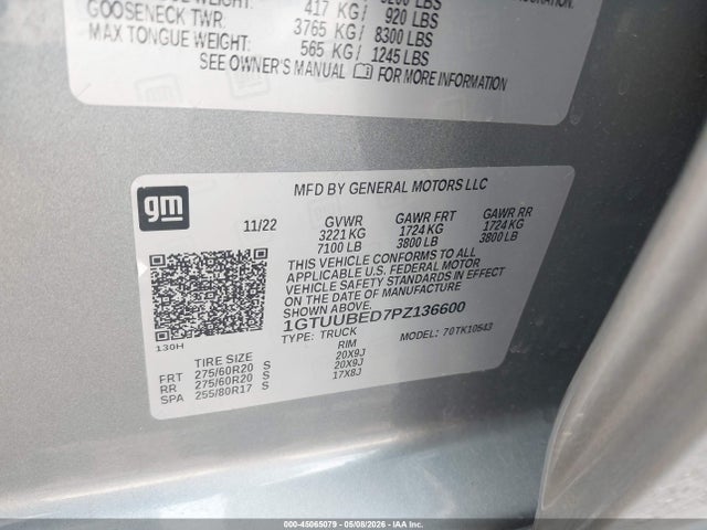 Aukcja sprzedaży 2023 Gmc Sierra 1500 4wd  Short Box Sle, vin: 1GTUUBED7PZ136600, numer aukcji: 45065079