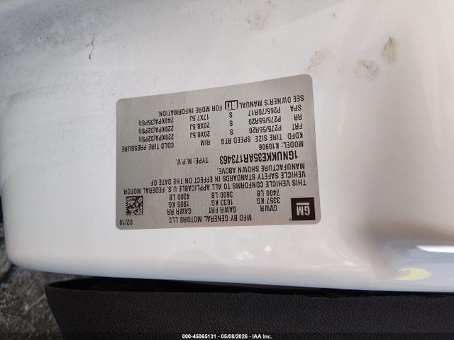 2010 Chevrolet Suburban 1500 Ltz მანქანა იყიდება აუქციონზე, vin: 1GNUKKE35AR173463, აუქციონის ნომერი: 45065131