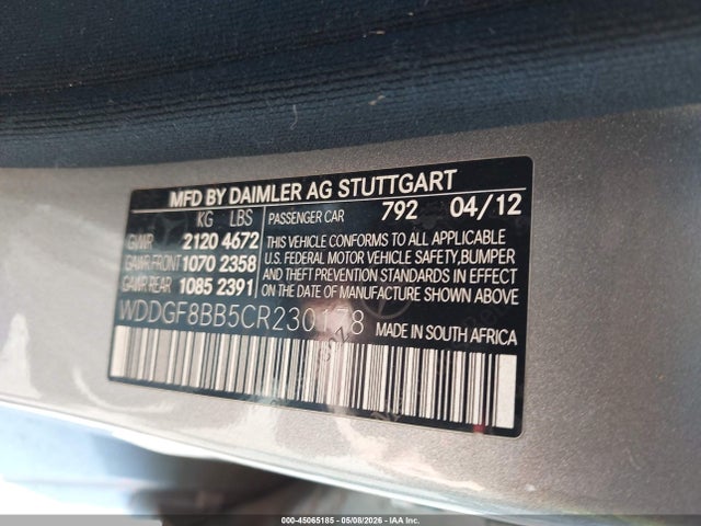 Продажа на аукционе авто 2012 Mercedes-benz C 300 Sport 4matic, vin: WDDGF8BB5CR230178, номер лота: 45065185