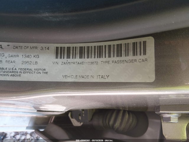 Продажа на аукционе авто 2014 Maserati Ghibli S Q4, vin: ZAM57RTA4E1103672, номер лота: 45065361