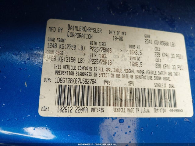 Auction sale of the 2007 Dodge Nitro Sxt, vin: 1D8GT28K87W582784, lot number: 45065527