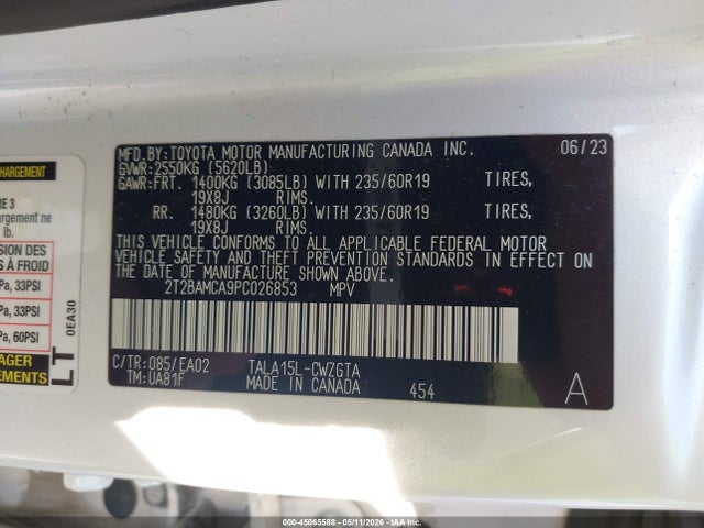 Aukcja sprzedaży 2023 Lexus Rx 350 Premium, vin: 2T2BAMCA9PC026853, numer aukcji: 45065588
