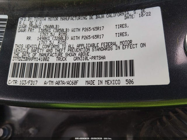 3TMDZ5BNXPM141002 Toyota Tacoma Trd Sport