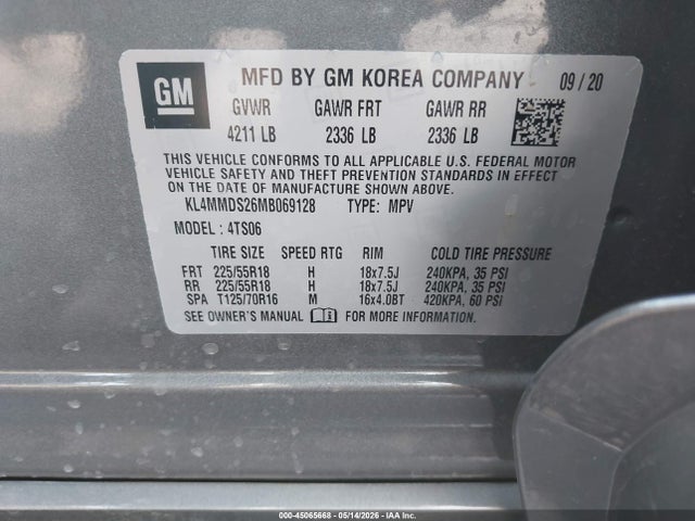 Aukcja sprzedaży 2021 Buick Encore Gx Fwd Select, vin: KL4MMDS26MB069128, numer aukcji: 45065668