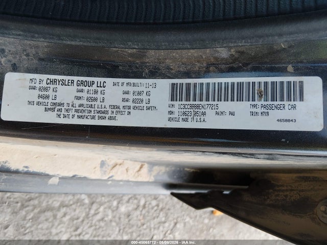2014 Chrysler 200 Touring მანქანა იყიდება აუქციონზე, vin: 1C3CCBBB8EN177215, აუქციონის ნომერი: 45065772