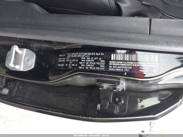 2015 Jeep Renegade Latitude მანქანა იყიდება აუქციონზე, vin: ZACCJABT9FPB27338, აუქციონის ნომერი: 45065789