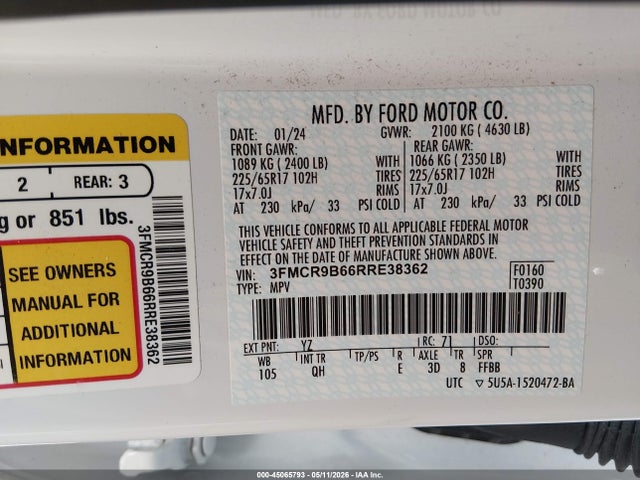 3FMCR9B66RRE38362 Ford Bronco Sport Big Bend