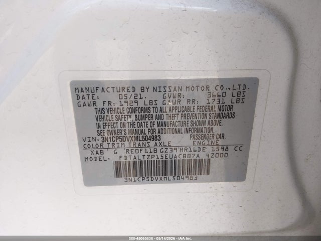 Nissan Kicks Sr Xtronic Cvt 2021 3N1CP5DVXML504983 Image 9