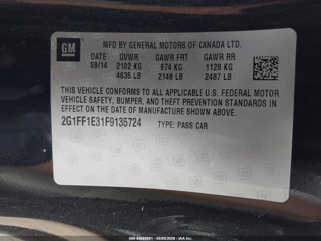 Aukcja sprzedaży 2015 Chevrolet Camaro 2lt, vin: 2G1FF1E31F9135724, numer aukcji: 45065991