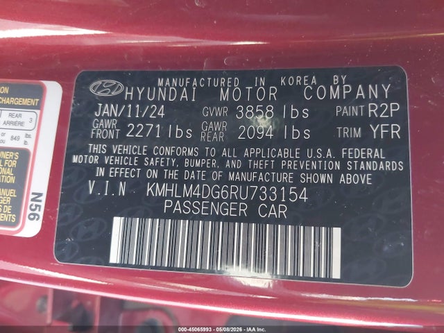 Hyundai ELANTRA SEL 2024 KMHLM4DG6RU733154 Image 9