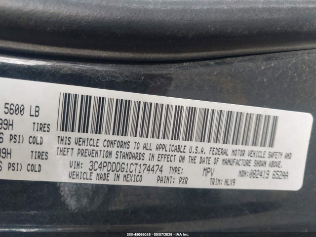 Продаж на аукціоні авто 2012 Dodge Journey Crew, vin: 3C4PDDDG1CT174474, номер лоту: 45066045