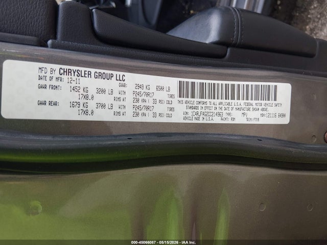 Продаж на аукціоні авто 2012 Jeep Grand Cherokee Laredo, vin: 1C4RJFAG2CC214963, номер лоту: 45066087