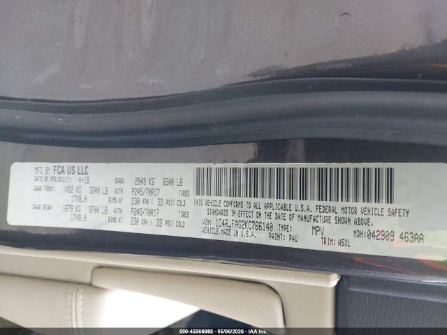45066092 :رقم المزاد ، 1C4RJFAG2KC766140 vin ، 2019 Jeep Grand Cherokee Laredo E 4x4 مزاد بيع