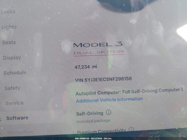 Продаж на аукціоні авто 2022 Tesla Model 3 Performance Dual Motor All-wheel Drive, vin: 5YJ3E1EC5NF298156, номер лоту: 45066120