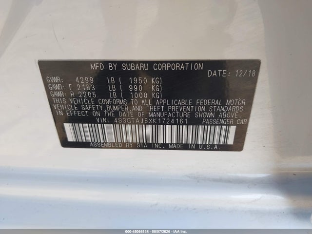 4S3GTAJ6XK1724161 Subaru Impreza 2.0i Sport