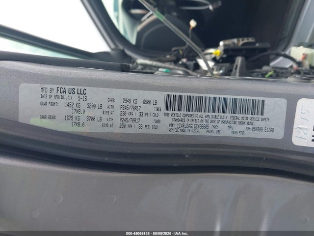 Продаж на аукціоні авто 2016 Jeep Grand Cherokee Laredo, vin: 1C4RJEAG1GC436605, номер лоту: 45066188