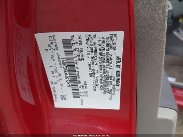 45066198 :رقم المزاد ، 1FAHP3FN5AW223724 vin ، 2010 Ford Focus Se مزاد بيع