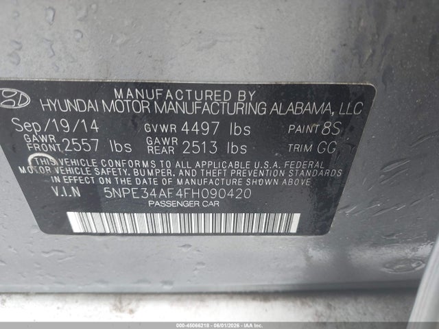 Продаж на аукціоні авто 2015 Hyundai Sonata Limited, vin: 5NPE34AF4FH090420, номер лоту: 45066218