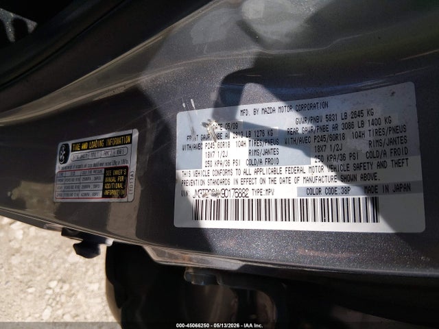 45066250 :رقم المزاد ، JM3TB28AX90176882 vin ، 2009 Mazda Cx-9 Touring مزاد بيع