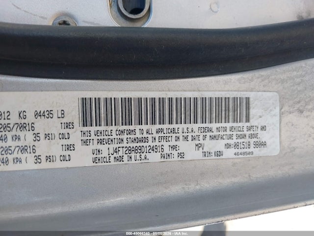 Aukcja sprzedaży 2009 Jeep Patriot Sport, vin: 1J4FT28A89D124916, numer aukcji: 45066340