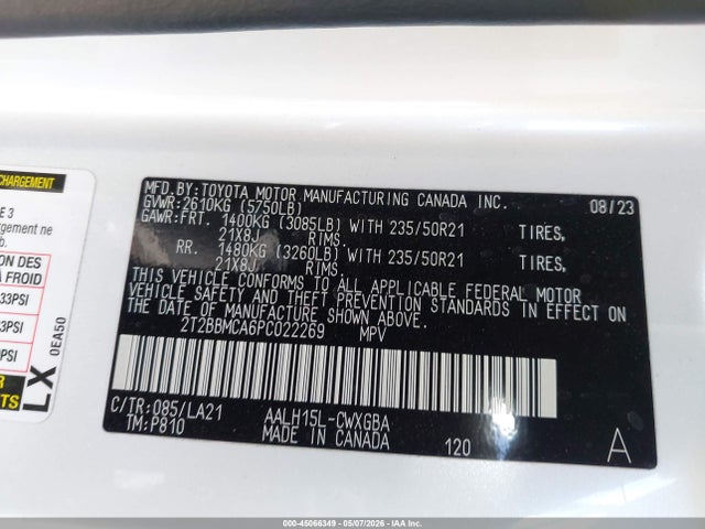 Aukcja sprzedaży 2023 Lexus Rx 350h Luxury, vin: 2T2BBMCA6PC022269, numer aukcji: 45066349