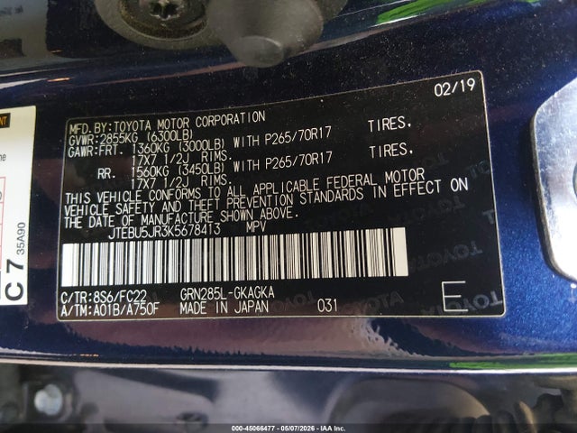 JTEBU5JR3K5678413 Toyota 4runner Trd Off Road