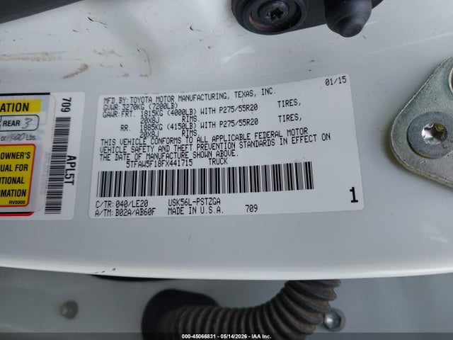 5TFAW5F18FX441715 Toyota Tundra Platinum 5.7l V8