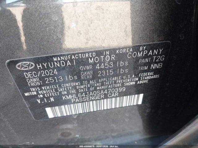 Продаж на аукціоні авто 2025 Hyundai Sonata Sel, vin: KMHL64JA0SA470399, номер лоту: 45066879