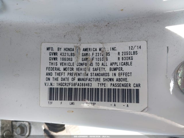 1HGCR2F58FA088463 Honda Accord Sport