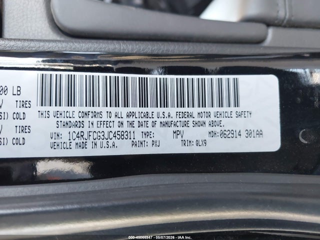 1C4RJFCG3JC458311 Jeep Grand Cherokee High Altitude 4x4