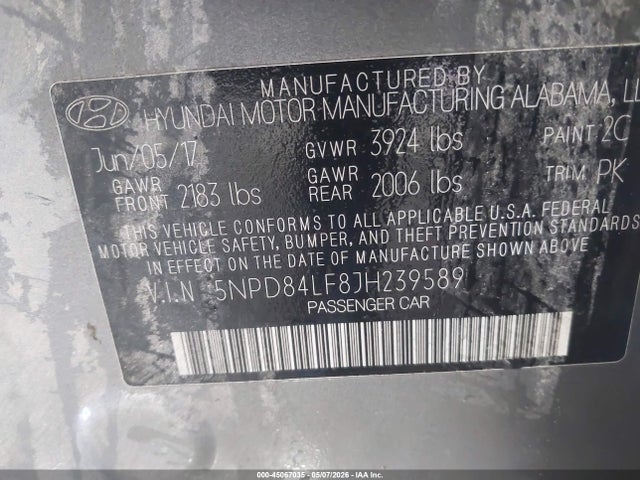 Hyundai Elantra Value Edition 2018 5NPD84LF8JH239589 Image 9