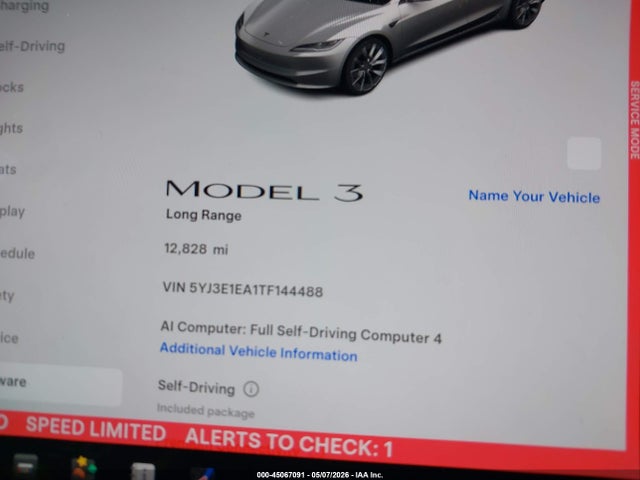 Aukcja sprzedaży 2026 Tesla Model 3 Premium Rear-wheel Drive/rear-wheel Drive, vin: 5YJ3E1EA1TF144488, numer aukcji: 45067091