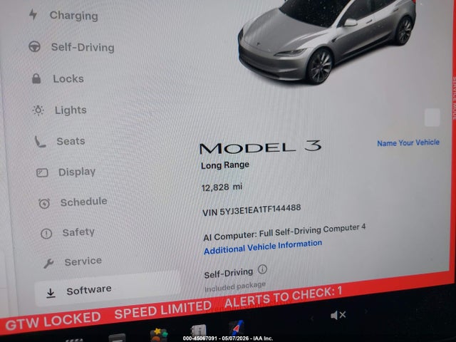 Aukcja sprzedaży 2026 Tesla Model 3 Premium Rear-wheel Drive/rear-wheel Drive, vin: 5YJ3E1EA1TF144488, numer aukcji: 45067091