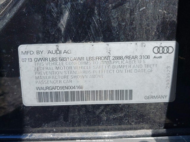 Продаж на аукціоні авто 2014 Audi A8 L 3.0t, vin: WAURGAFD9EN004168, номер лоту: 45067171