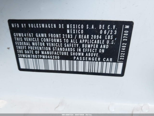 3VWGM7BU7PM046280 Volkswagen Jetta 1.5t Sel