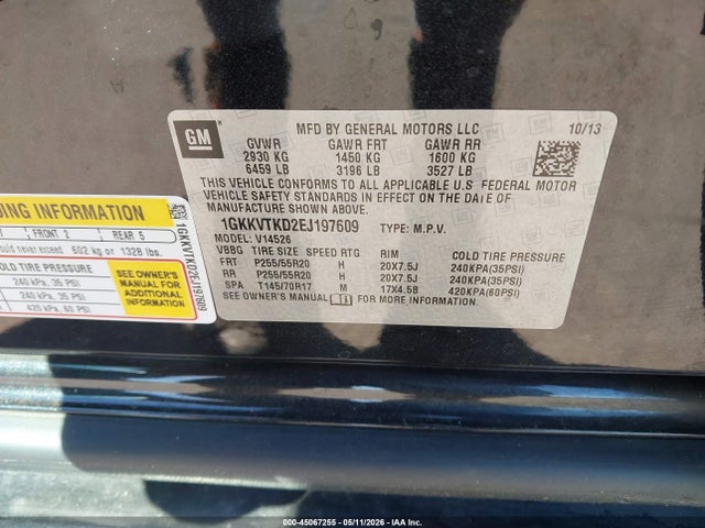 GMC Acadia Denali 2014 1GKKVTKD2EJ197609 Image 9
