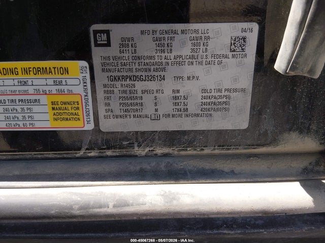 GMC Acadia Sle-2 2016 1GKKRPKD5GJ326134 Image 9