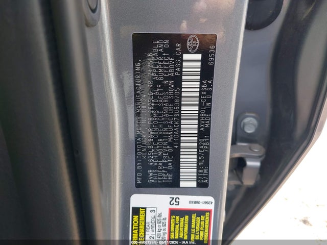 Aukcja sprzedaży 2025 Toyota Camry Se, vin: 4T1DAACK7SU538705, numer aukcji: 45067284