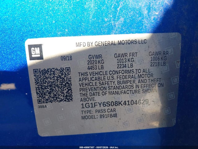 Chevrolet BOLT EV LT 2019 1G1FY6S08K4104629 Image 9