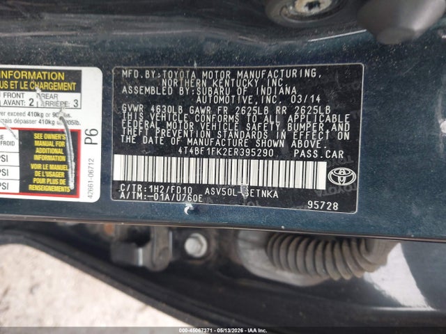 Продаж на аукціоні авто 2014 Toyota Camry Le, vin: 4T4BF1FK2ER395290, номер лоту: 45067371