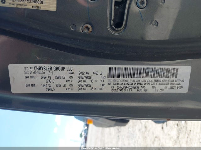 Aukcja sprzedaży 2012 Jeep Patriot Sport, vin: 1C4NJPBA4CD569030, numer aukcji: 45067429