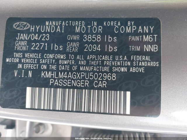 2023 Hyundai Elantra Sel მანქანა იყიდება აუქციონზე, vin: KMHLM4AGXPU502968, აუქციონის ნომერი: 45067484