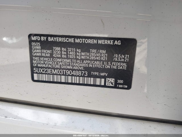 Продаж на аукціоні авто 2026 Bmw X7 Xdrive40i, vin: 5UX23EM03T9048873, номер лоту: 45067537