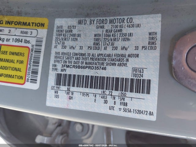 3FMCR9B66PRD35746 Ford Bronco Sport Big Bend