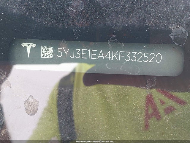 Tesla Model 3 Long Range/mid Range/standard Range/standard Range Plus 2019 5YJ3E1EA4KF332520 Image 9