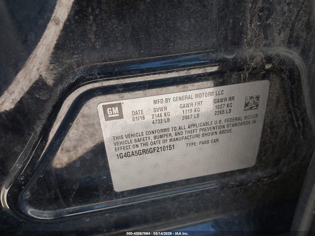 Aukcja sprzedaży 2016 Buick Lacrosse, vin: 1G4GA5GR6GF210151, numer aukcji: 45067564