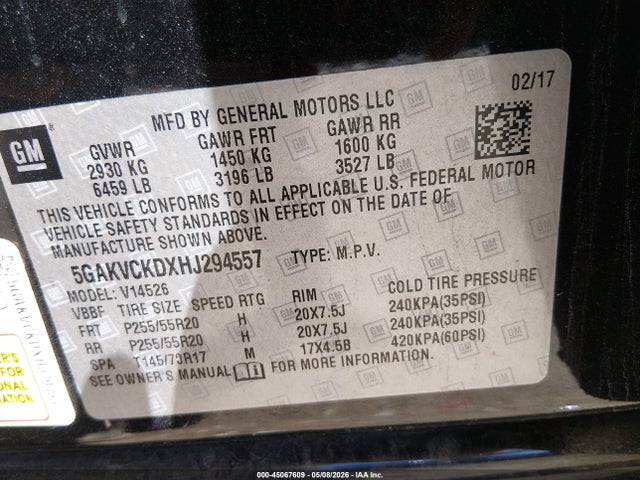 5GAKVCKDXHJ294557 Buick Enclave Premium