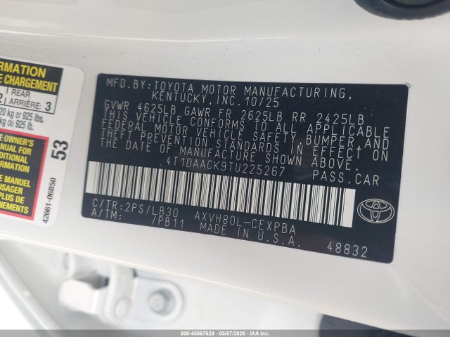 Toyota CAMRY XSE 2026 4T1DAACK9TU225267 Image 9