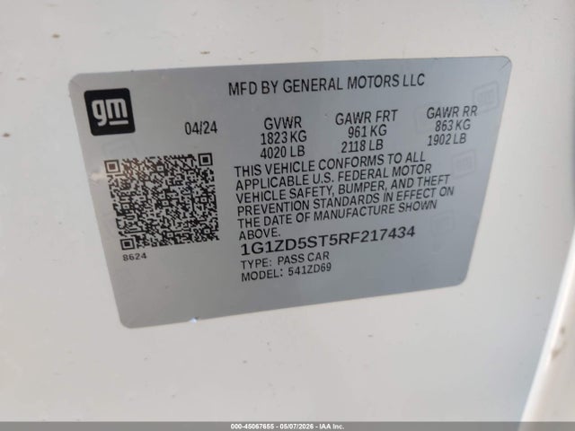 1G1ZD5ST5RF217434 Chevrolet Malibu Fwd 1lt